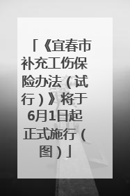 《宜春市补充工伤保险办法（试行）》将于6月1日起正式施行（图）