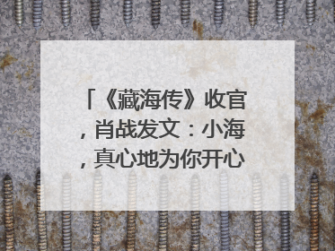 《藏海传》收官，肖战发文：小海，真心地为你开心！你看，有这么多人懂你！