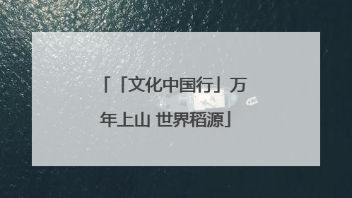 「文化中国行」万年上山 世界稻源