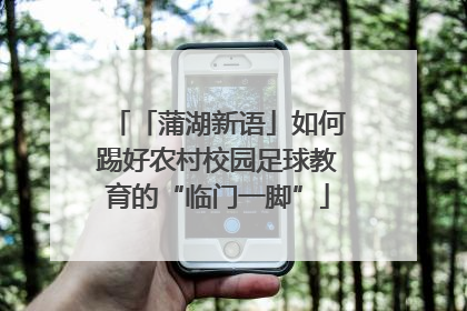 「蒲湖新语」如何踢好农村校园足球教育的“临门一脚”