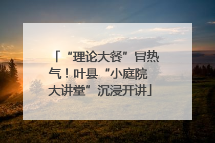 “理论大餐”冒热气！叶县“小庭院 大讲堂”沉浸开讲