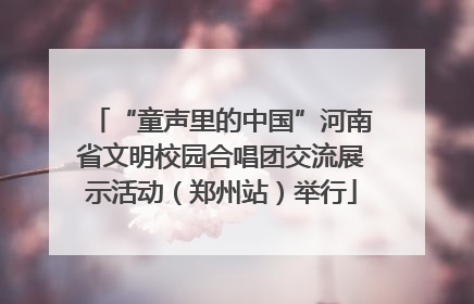 “童声里的中国”河南省文明校园合唱团交流展示活动（郑州站）举行