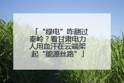 “绿电”咋翻过秦岭？看甘肃电力人用血汗在云端架起“能源丝路”