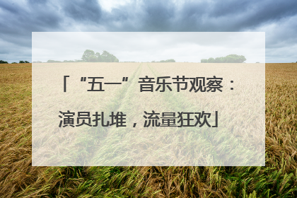 “五一”音乐节观察：演员扎堆，流量狂欢
