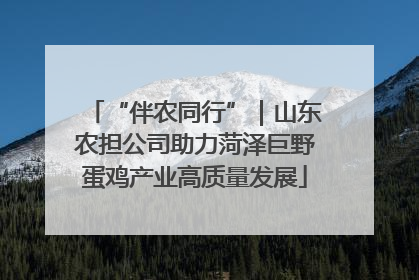 “伴农同行”｜山东农担公司助力菏泽巨野蛋鸡产业高质量发展