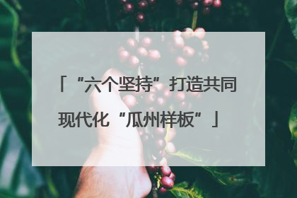 “六个坚持”打造共同现代化“瓜州样板”