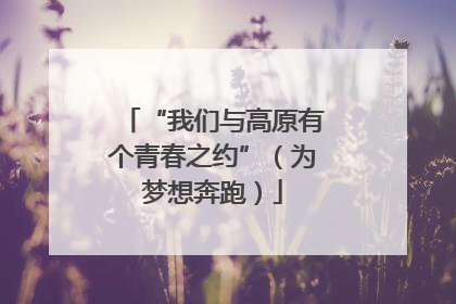 “我们与高原有个青春之约”（为梦想奔跑）