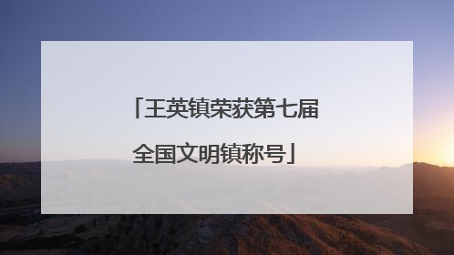 王英镇荣获第七届全国文明镇称号
