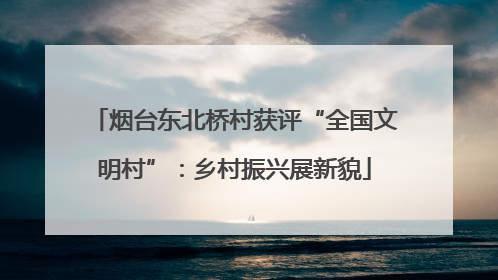 烟台东北桥村获评“全国文明村”：乡村振兴展新貌