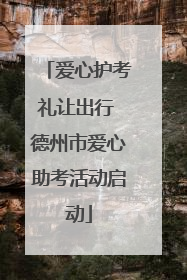 爱心护考礼让出行 德州市爱心助考活动启动