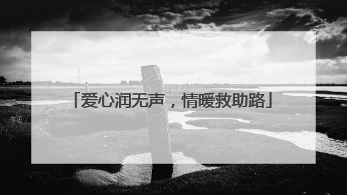 爱心润无声，情暖救助路