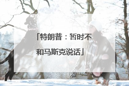 特朗普：暂时不和马斯克说话