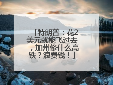 特朗普：花2美元就能飞过去，加州修什么高铁？浪费钱！