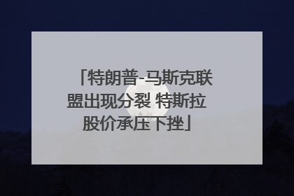 特朗普-马斯克联盟出现分裂 特斯拉股价承压下挫