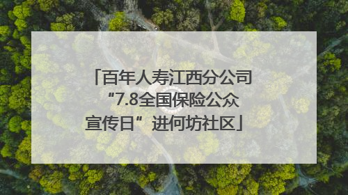 百年人寿江西分公司“7.8全国保险公众宣传日”进何坊社区