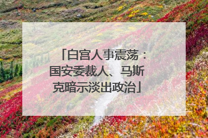 白宫人事震荡：国安委裁人、马斯克暗示淡出政治