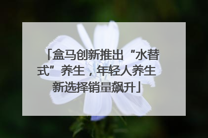 盒马创新推出“水替式”养生，年轻人养生新选择销量飙升