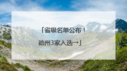 省级名单公布！德州3家入选→