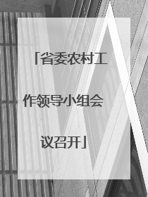 省委农村工作领导小组会议召开