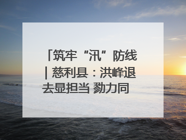 筑牢“汛”防线｜慈利县：洪峰退去显担当 勠力同心启新篇