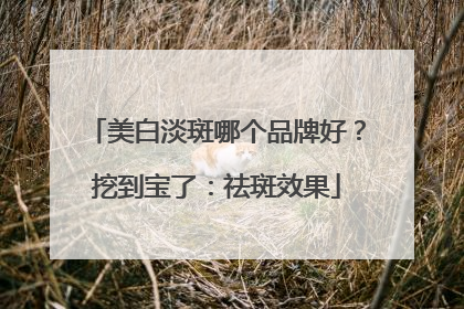美白淡斑哪个品牌好？挖到宝了：祛斑效果