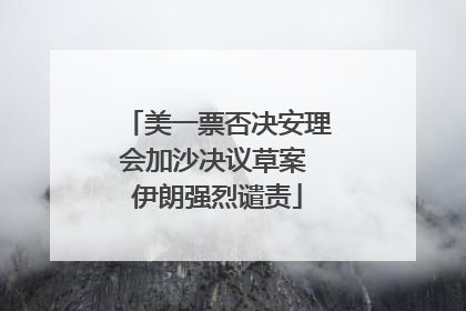 美一票否决安理会加沙决议草案 伊朗强烈谴责