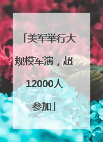 美军举行大规模军演，超12000人参加