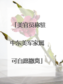 美官员称驻中东美军家属可自愿撤离