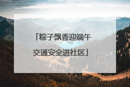 粽子飘香迎端午 交通安全进社区