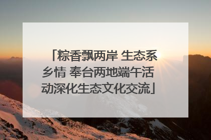 粽香飘两岸 生态系乡情 奉台两地端午活动深化生态文化交流