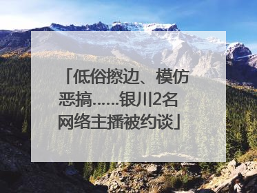 低俗擦边、模仿恶搞……银川2名网络主播被约谈