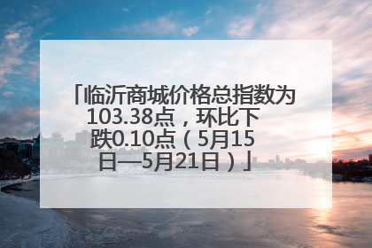 临沂商城价格总指数为103.38点，环比下跌0.10点（5月15日—5月21日）