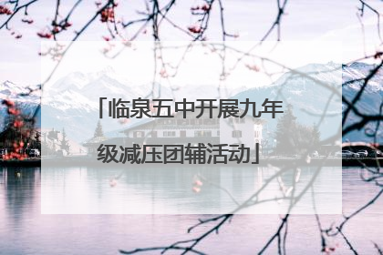 临泉五中开展九年级减压团辅活动