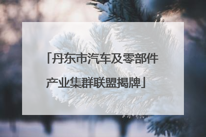 丹东市汽车及零部件产业集群联盟揭牌