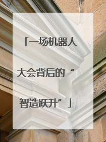 一场机器人大会背后的“智造跃升”