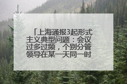 上海通报3起形式主义典型问题：会议过多过频，个别分管领导在某一天同一时段需参加3个会议