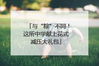 与“粽”不同！这所中学献上花式减压大礼包