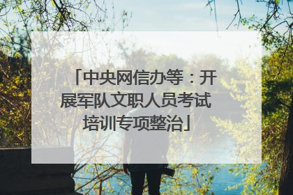 中央网信办等：开展军队文职人员考试培训专项整治