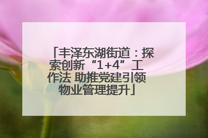 丰泽东湖街道：探索创新“1+4”工作法 助推党建引领物业管理提升