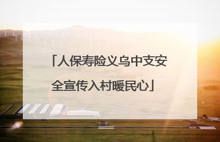 人保寿险义乌中支安全宣传入村暖民心