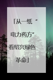 从一纸“电力药方”看绍兴绿色革命