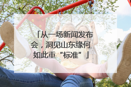 从一场新闻发布会，洞见山东缘何如此重“标准”