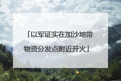 以军证实在加沙地带物资分发点附近开火