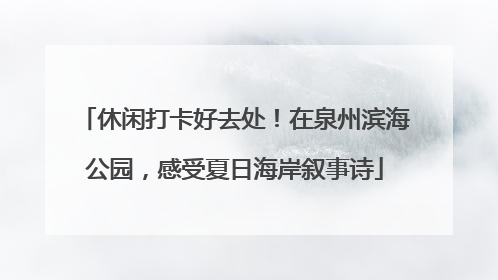 休闲打卡好去处！在泉州滨海公园，感受夏日海岸叙事诗