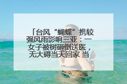 台风“蝴蝶”携较强风雨影响三亚：一女子被树砸倒送医，无大碍当天回家 当地已紧急清障