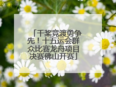 千桨竞渡勇争先！十五运会群众比赛龙舟项目决赛佛山开赛