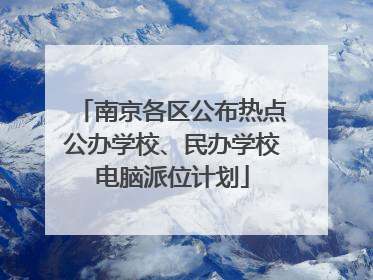 南京各区公布热点公办学校、民办学校电脑派位计划