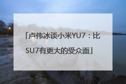 卢伟冰谈小米YU7：比SU7有更大的受众面