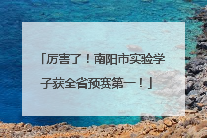 厉害了！南阳市实验学子获全省预赛第一！