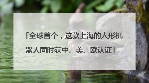 全球首个，这款上海的人形机器人同时获中、美、欧认证